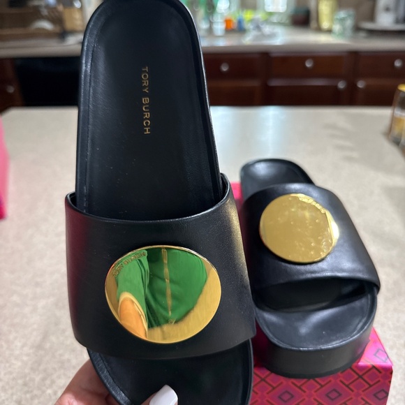 TORY BURCH PERFECT BLACK PATOS SLIDE - Picture 4 of 4